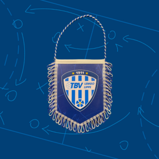 Wimpel 10 x 15cm, blau-weiss