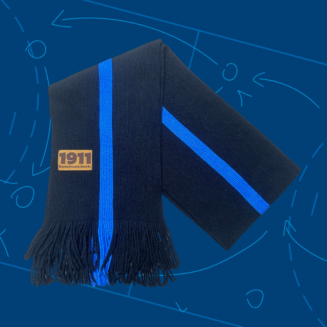 Schal "Business", schwarz, mit Stick+Badge