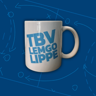 Kaffeebecher "TBV Lemgo Lippe" Blocksatz, weiss