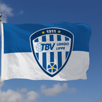 Hissfahne Wappen, blau-weiss