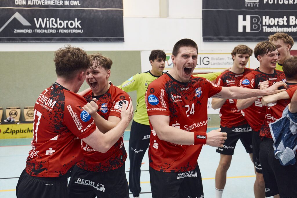 Jubel nach dem Sieg gegen den Wilhelmshavener HV (06.09.2025)